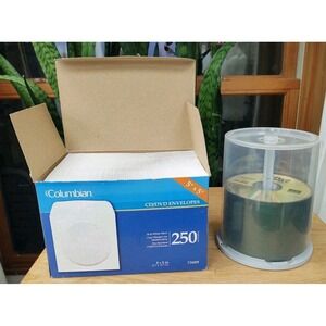 Blank Cd's and Cd Sleeves Partial Containers Verbatim Office Depot NEW‎ In Box